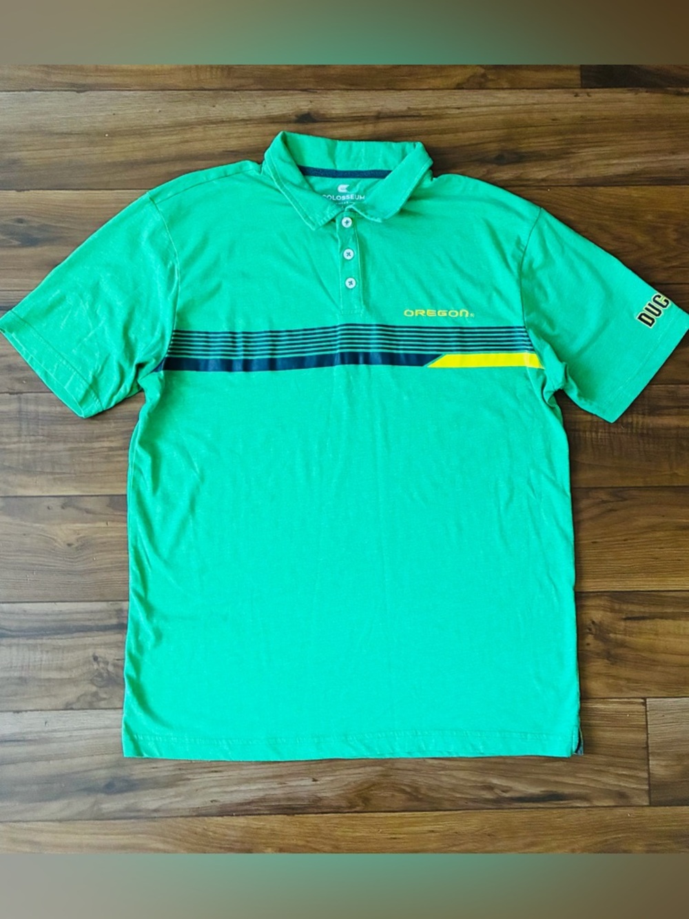 Colosseum Oregon Duck Men’s Quarter Button Shirt Size Large